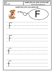 okul öncesi harfler çizgi çalışmaları f harfi